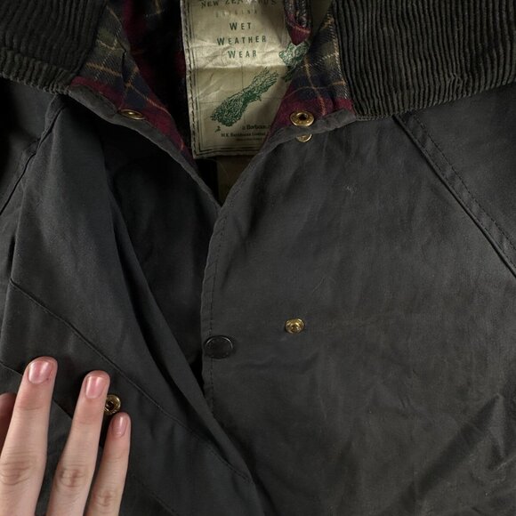 Barbour Backhouse Waxed Jacket Men Outdoors Long Trench A1255 Stockman's Size 44 - Picture 5 of 16
